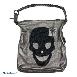 Thomas Wylde Silver and Black Hobo Bag